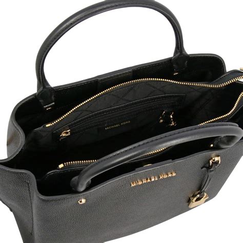 michael kors tasche schwarz braune henkel|Damen.